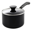 Basic 2 Quart Nonstick Saucepan with Glass Lid (2 Quarts / Black)