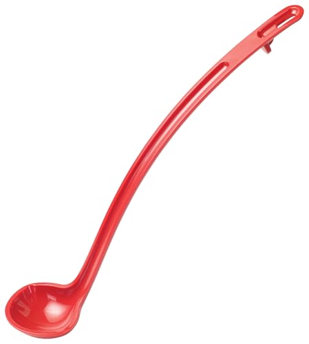 1 oz Red One Piece Dual Spout Plastic Ladle (1 Ounce / Curve / Red)