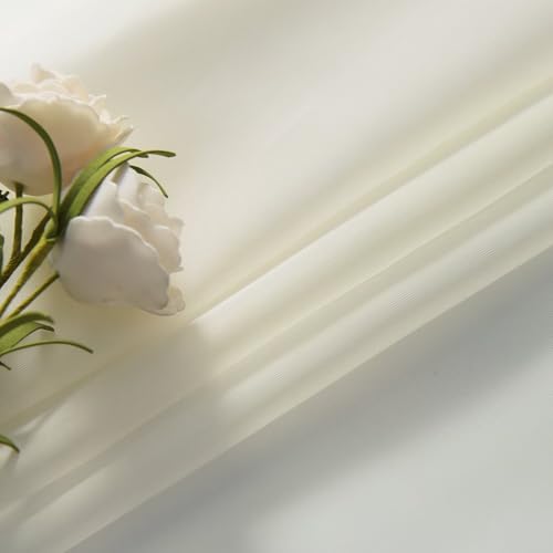 Sheer Voile Curtains for Living Room 108 Inch Long 2 Panels (Ivory / 52"W x 108"L (Pack of 2))