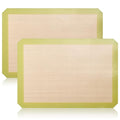 2 Pack Reusable Silicone Baking Mats (Sage Green with Circles 0.4mm)