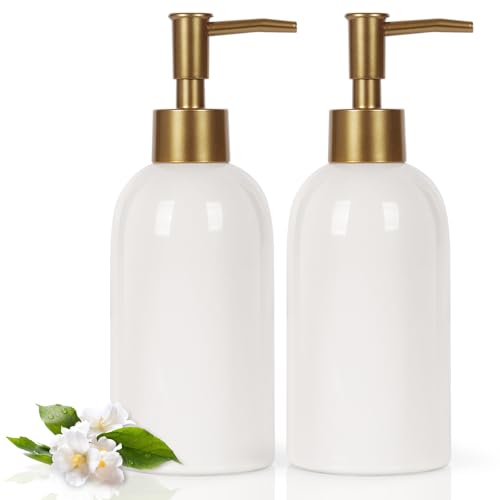 14OZ Soap Dispenser for Bathroom (2pc White)
