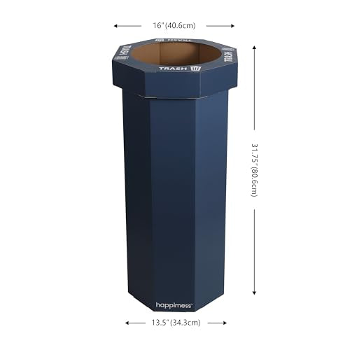 Fleur 25 Gal Trash Can Bin (Denim Blue)