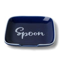 Farmhouse Ceramic 4.75 Inch Spoon Rest for Kitchen (Navy)
