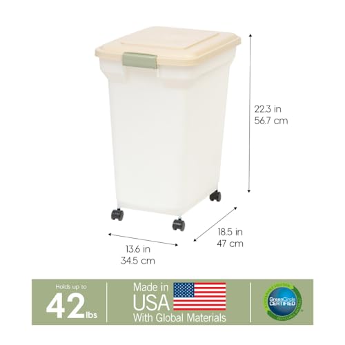 Dog Food Storage Container (40 lbs / Almond/Pearl)