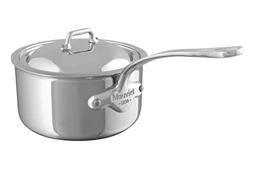 M'Cook 5 Ply Polished Stainless Steel Sauce Pan With Lid (2.6 Quarts)