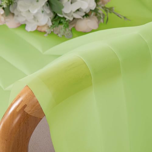 Lime Sheer Curtains for Bedroom Living Room 90 Inches Long (Lime Green / 42"W x 90"L (Pack of 2))