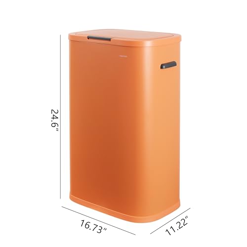 Tammi 14.5 Gal Slim Push Button Trash Can (Carrot Cake)
