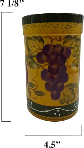 Tuscany Collection Deluxe Mixed Fruit Hand Painted Ceramic Utensil Jar (Deluxe Mixed Fruit)