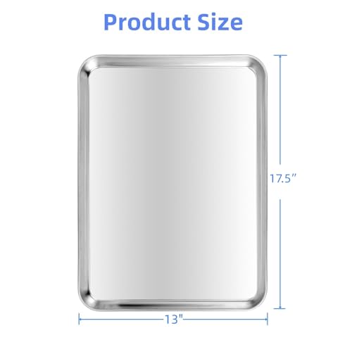 Stainless Steel Baking Sheet Set of 2 (17.5 x 13 x 1.1 Inch, 2 Pack)