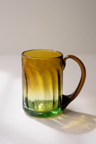 Recycled Fluted Amber Glass Mug