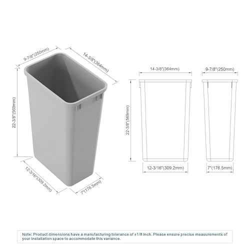 Dowell 2 Pack 50Qt Wastebasket Trash Container (50 QT Standard)