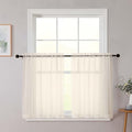 Cream Kitchen Curtains 30 Inch Length Tier 2 PCS (Cream / 42"W x 30"L (Pack of 2))