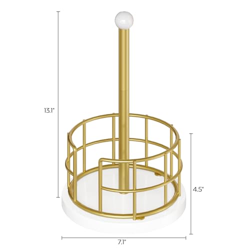 Paper Towel Holder (Gold + White)
