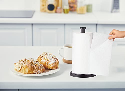 Black Standing Paper Towel Holder for Kitchen& Bathroom Countertop (Black)