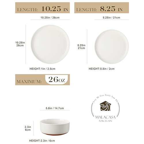 Plates and Bowls Sets (12 Pcs (Service for 4) / White)