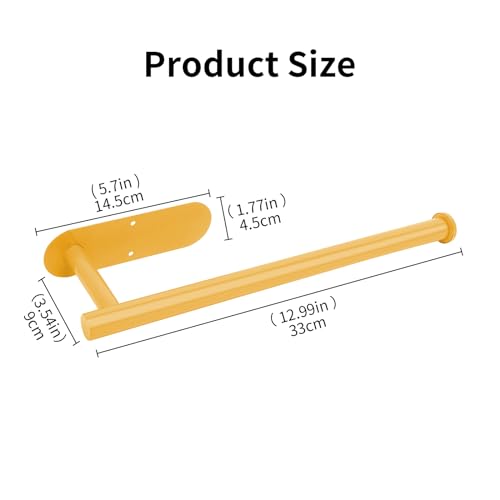 Pink Paper Towel Holder Self Adhesive Drilling for Kitchen Yellow (Yellow)
