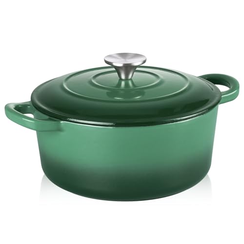 Enameled Cast Iron Dutch Oven (Basil Green / 3QT)