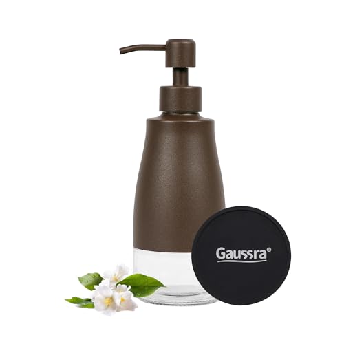 Matte Brown Soap Dispenser with Coaster & Stickers (Matte Brown)