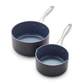 Lima Hard Anodized Healthy Ceramic Nonstick 1QT and 2QT Saucepan Pot Set (2 Quarts)