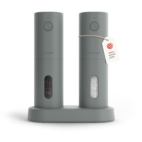 Electric Salt and Pepper Grinder Set (Ash Gray)