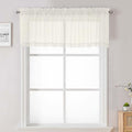 Ivory Sheer Valances for Windows 18 Inch Length 2 Pcs (Ivory / 42"W x 18"L (Pack of 2))
