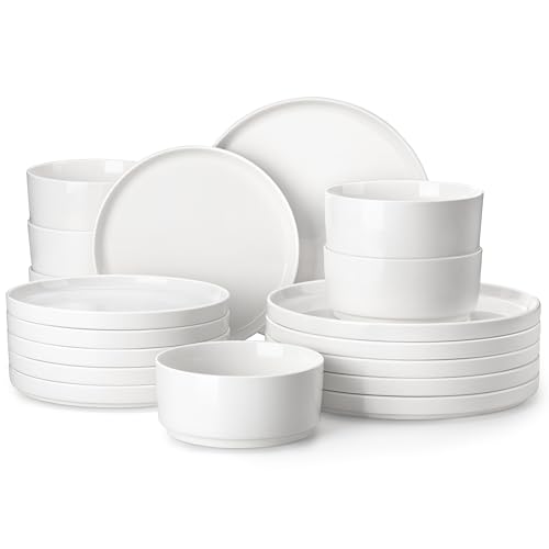 18 Pieces Porcelain Dinnerware Set (Ivory White / 18 Piece (Service for 6))