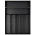 Bamboo Silverware Holder Drawer Utensil Organizer with 7 Slots Black (7 Slots / Black)