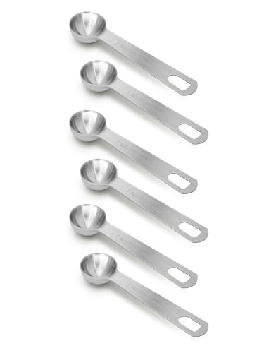 6 PCS 1 Teaspoon (5 mL | 1 Tsp | 1/3 Tablespoon | 6PCS / Stainless Steel)