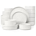 24 Pieces Stoneware Dinnerware Set (24-Piece / Polar White)