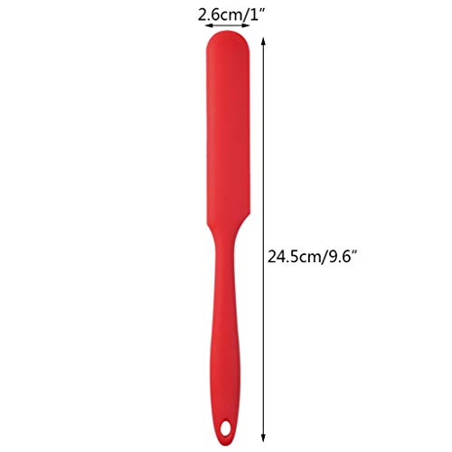 4pcs Silicone Spatula Set Heat Resistant Cake Cream Butter Spatulas Mixing Batter Scraper Non (Red)