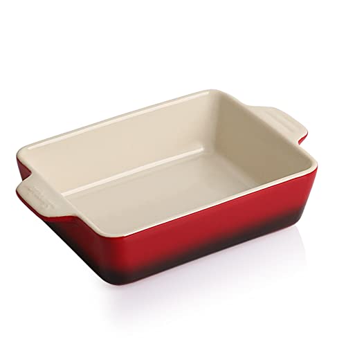 Sweejar Ceramic Baking Dish (Gradient Red / Rectangle 6.5 x 4.9IN)