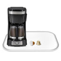 Silicone Coffee Maker Mat with Lip for Countertops (White / 17.4'' x 10.6'')