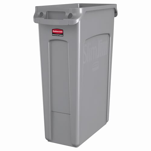 Slim Jim Plastic Rectangular Trash (23 Gal / Gray)