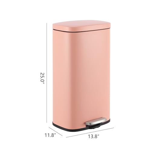 Curtis 8 Gal Step Trash Can Soft Close 25" (Flamingo Pink)