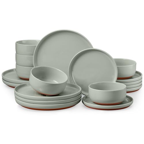 Plates and Bowls Sets (Sage Green / Service for 6)