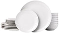 18 Piece Complete Kitchen Dinnerware Set (White Porcelain Coupe)