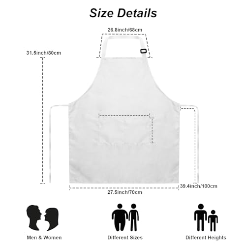 15 Pack Adult Aprons for Women Men (Large / White)