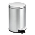 Small Bathroom Trash Can with Lid Soft Close (Silver)