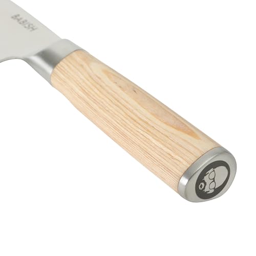 14 Piece Full Tang Forged Light Pakka Wood Kitchen Knife Set (Stainless Blade/Light Pakka Wood Handle / 14-Piece Set w/ Protective Sheaths)