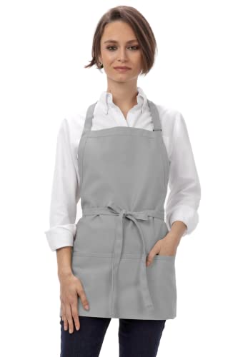 Unisex Three Pocket Apron (Grey, 1 Pack)