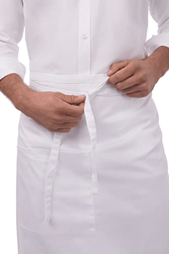 Unisex Bistro Chef Apron (White)