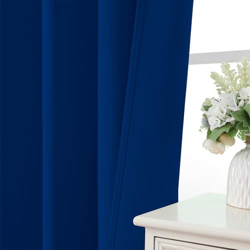 Royal Blue Blackout Curtains 63 inch Length 2 Panels Set (Royal Blue / 52"W x 63"L (Pack of 2))
