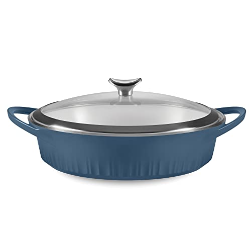 QuickHeat 4 QT Cast Aluminum Braiser With Lid (French Navy / 4 QT Braiser)