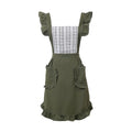 Cute Cotton Apron with Lace for Women (Medium / Army Green)