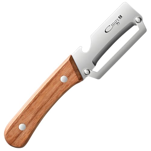 Vegetable Peeler Wooden Handle Sharp Stainless Steel Blade for Fruit (Standard / Silver/Burlywood)