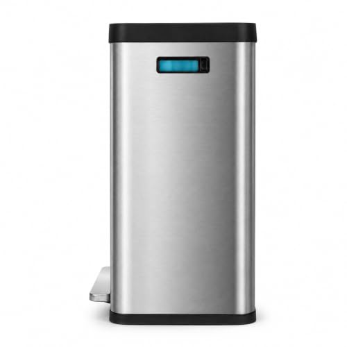 19 Gallon Kitchen Trash Can with Dual Compartments (Silver / 19 Gallon)