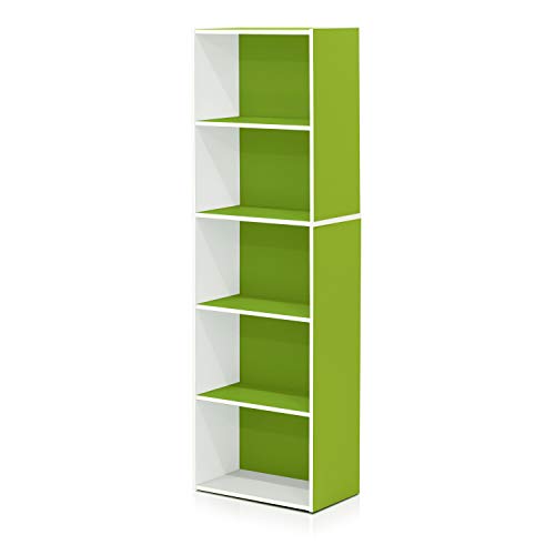 LUDER Book Shelf (White/Green / 5-Tier)