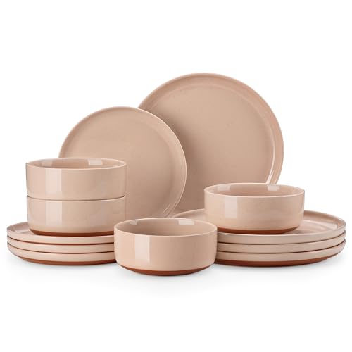 Plates and Bowls Sets (12 Pcs (Service for 4) / Pink)