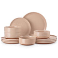Plates and Bowls Sets (12 Pcs (Service for 4) / Pink)
