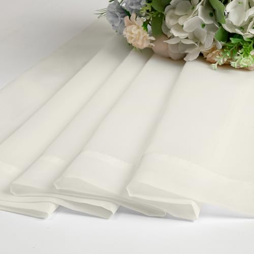Ivory Sheer Curtains 48 Inch Length 2 Pcs (Ivory / 42"W x 48"L (Pack of 2))